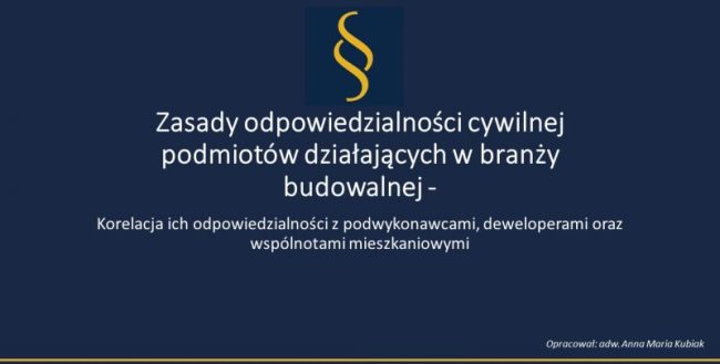 Zasady odpowiedzialności cywilnej podmiotów działających w branży budowlanej